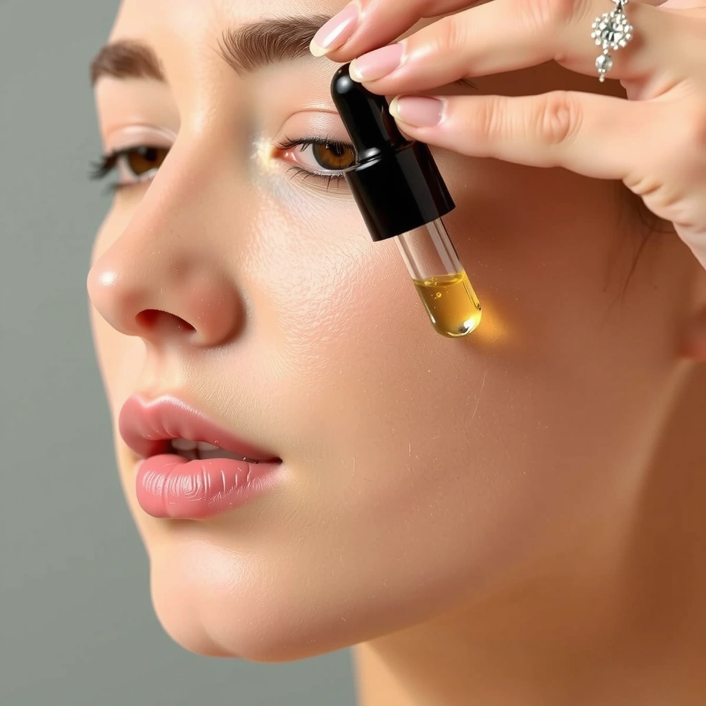 Aplicación del suero facial Granviacx en el rostro de una persona