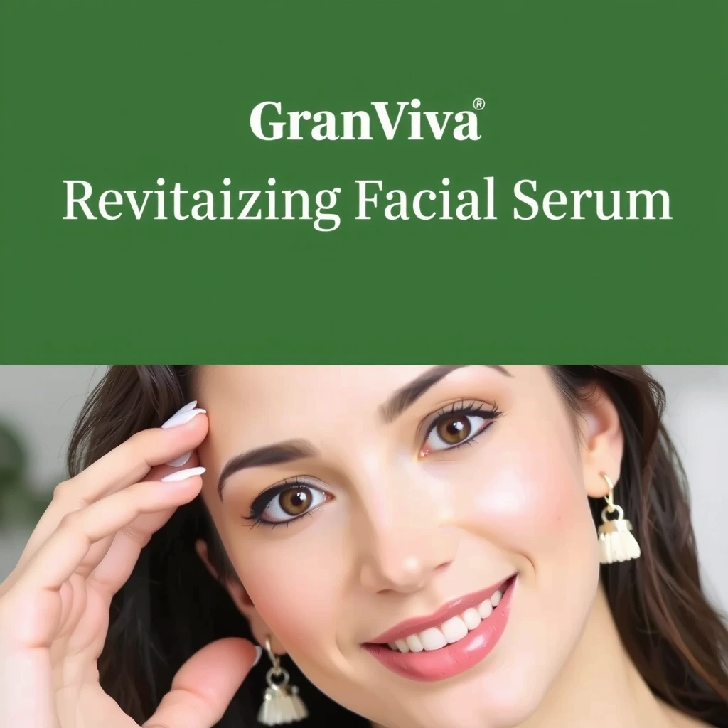 Mujer sonriendo con piel radiante después de usar el suero Granviacx
